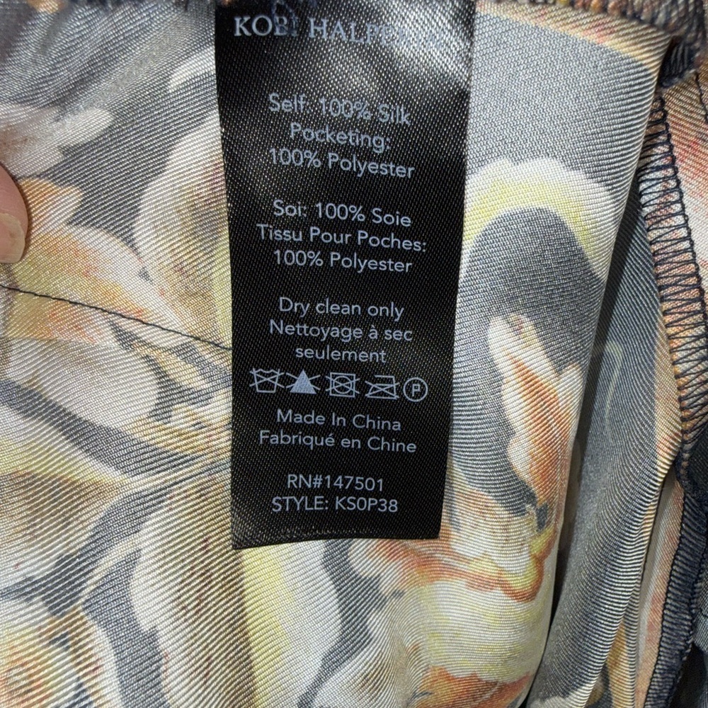 XL NWOT | Kobi Halperin | Floral Women's 100% Silk | Blouse & Cropped Pants - Picture 6 of 10